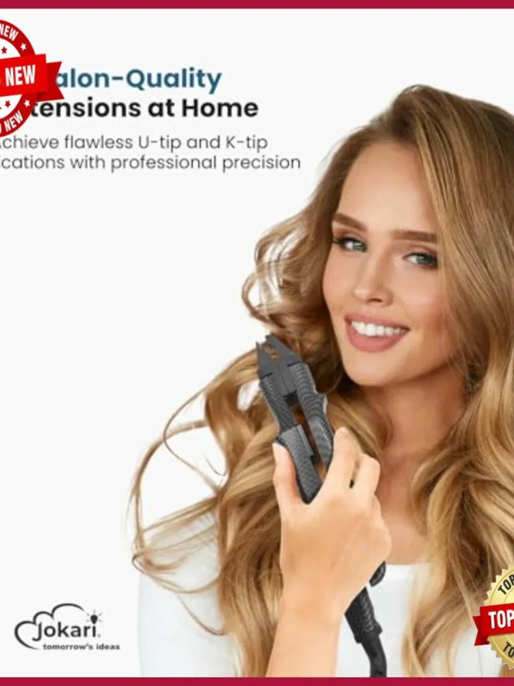 Heated Hair Extension Wand with Adjustable Temperature & Pliers